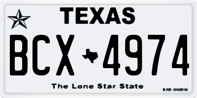 TX license plate BCX4974