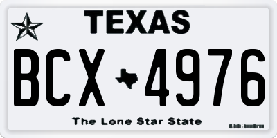 TX license plate BCX4976