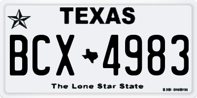 TX license plate BCX4983