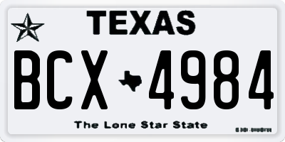 TX license plate BCX4984