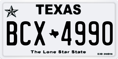 TX license plate BCX4990