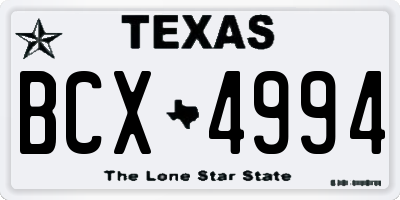 TX license plate BCX4994