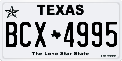 TX license plate BCX4995