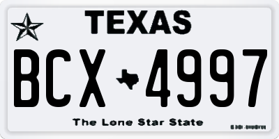 TX license plate BCX4997