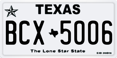 TX license plate BCX5006