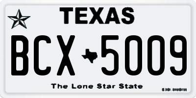 TX license plate BCX5009