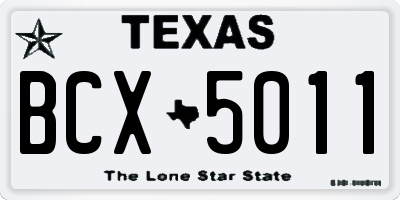 TX license plate BCX5011