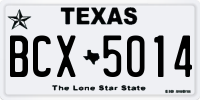 TX license plate BCX5014