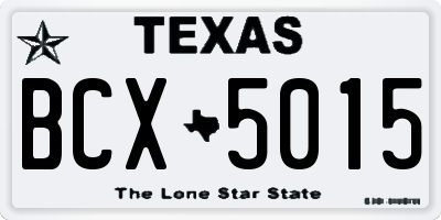 TX license plate BCX5015