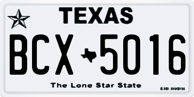 TX license plate BCX5016