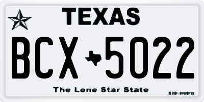 TX license plate BCX5022