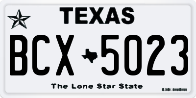 TX license plate BCX5023