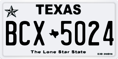 TX license plate BCX5024