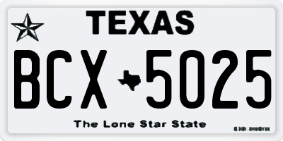 TX license plate BCX5025