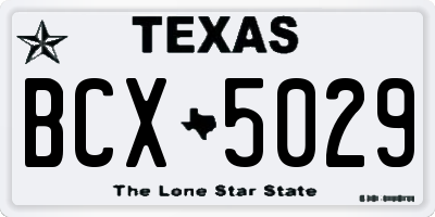 TX license plate BCX5029