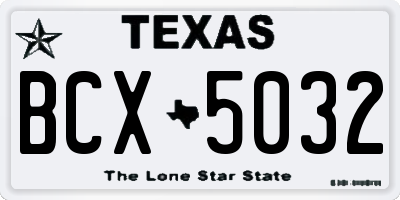 TX license plate BCX5032
