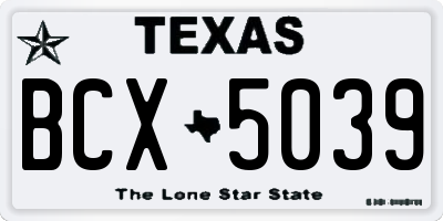 TX license plate BCX5039
