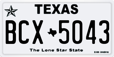 TX license plate BCX5043