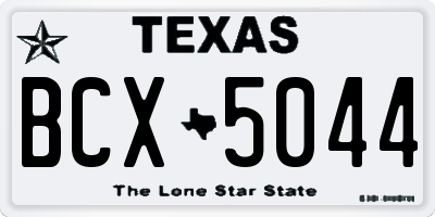 TX license plate BCX5044