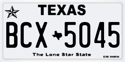 TX license plate BCX5045