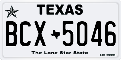 TX license plate BCX5046