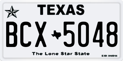 TX license plate BCX5048