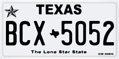 TX license plate BCX5052