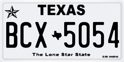 TX license plate BCX5054