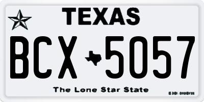 TX license plate BCX5057