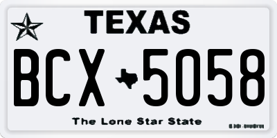 TX license plate BCX5058
