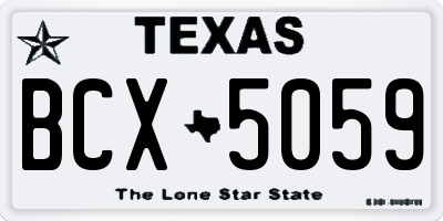 TX license plate BCX5059