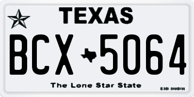 TX license plate BCX5064