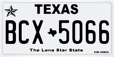 TX license plate BCX5066