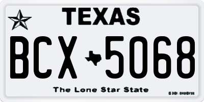 TX license plate BCX5068