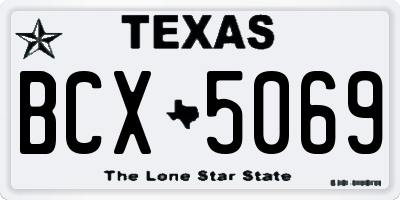 TX license plate BCX5069