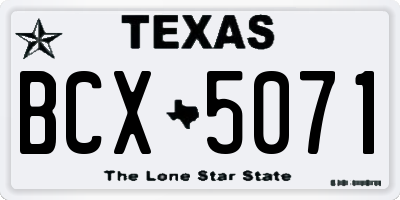 TX license plate BCX5071