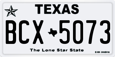 TX license plate BCX5073