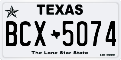 TX license plate BCX5074