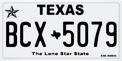 TX license plate BCX5079