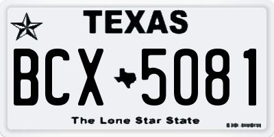 TX license plate BCX5081