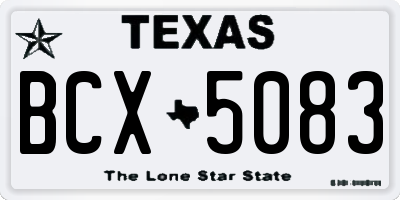 TX license plate BCX5083