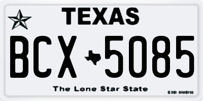 TX license plate BCX5085