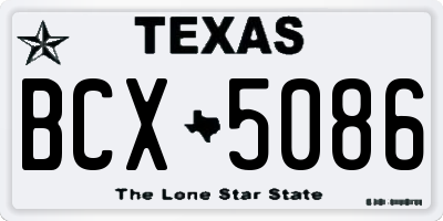TX license plate BCX5086