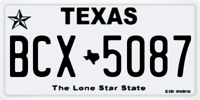 TX license plate BCX5087