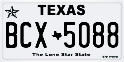 TX license plate BCX5088