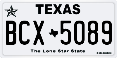 TX license plate BCX5089
