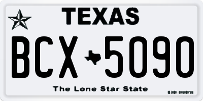 TX license plate BCX5090