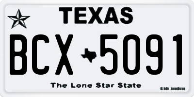 TX license plate BCX5091