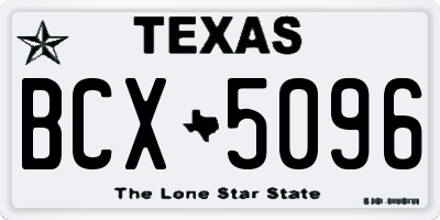 TX license plate BCX5096