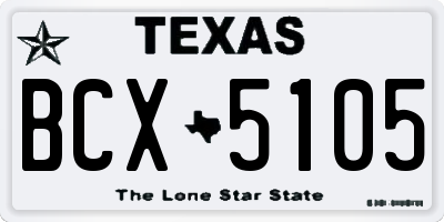 TX license plate BCX5105